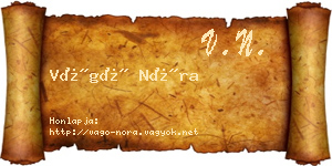 Vágó Nóra névjegykártya